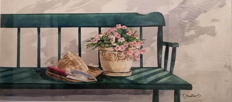 Petunias, a watercolor painting by William Dinkins